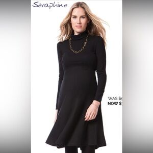 Seraphine Black maternity Turtleneck Dress